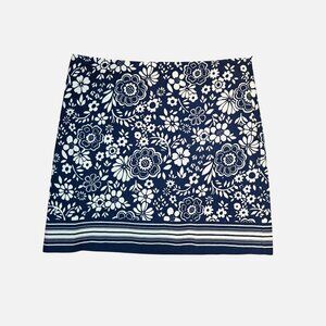 Talbots Women's 14 Blue White Floral Print Lined Pencil Skirt. 1493